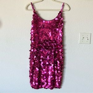 Vintage retro Y2K 2000s mcbling pink sequins Alyce Designs party dress